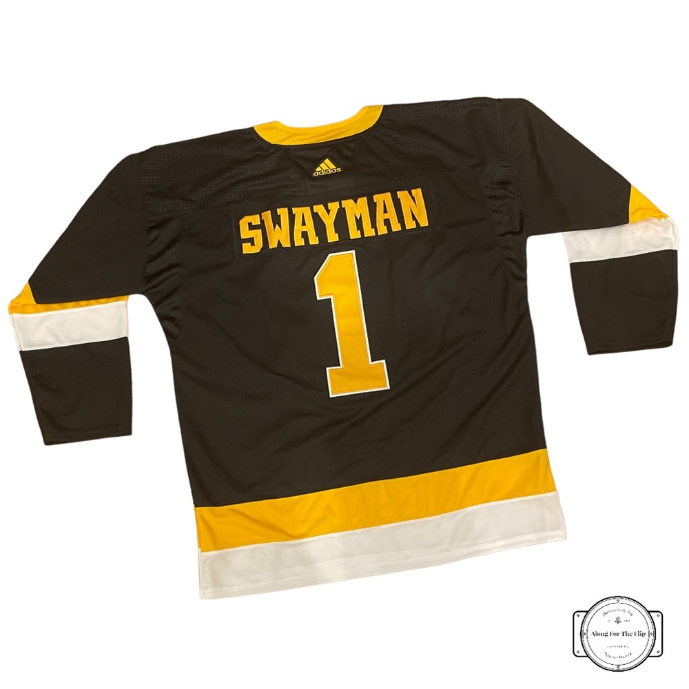 Men’s Adidas Climalite Jeremy Swayman Boston Bruins NHL Jersey